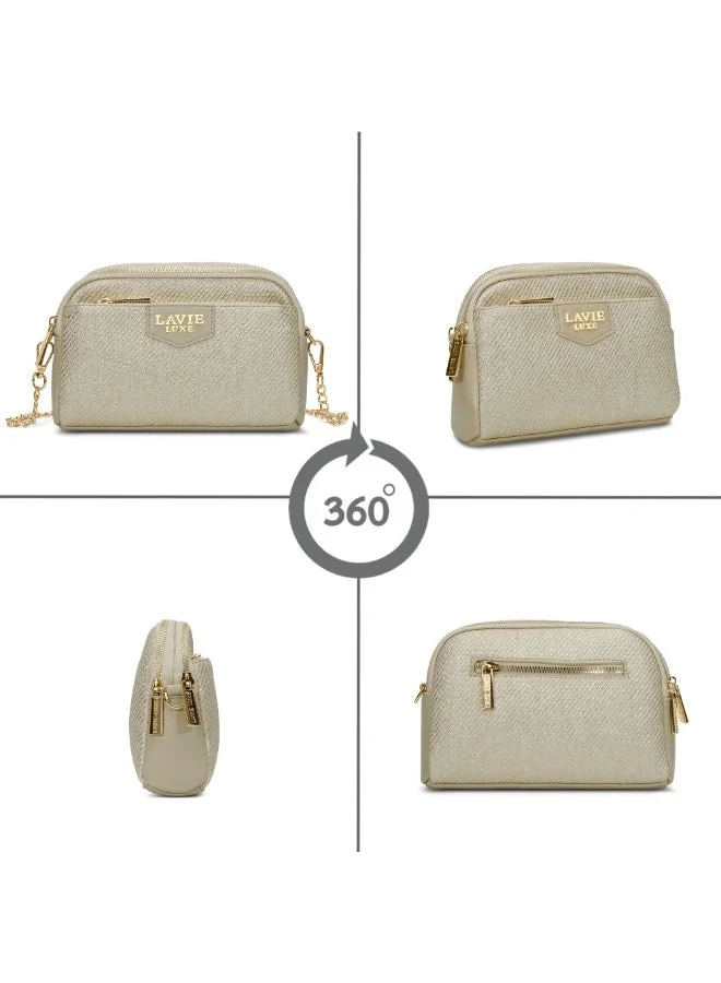 Lavie  Luxe Women's Glam Hemily 3 Compartment (Beige) for Women | Best Price UAE